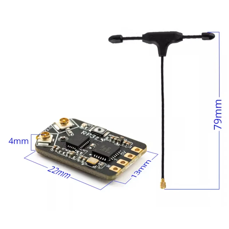 

Radiomaster RP3 receiver ELRS3.0 Long range high sensitivity low delay high refresh frequency dual antenna