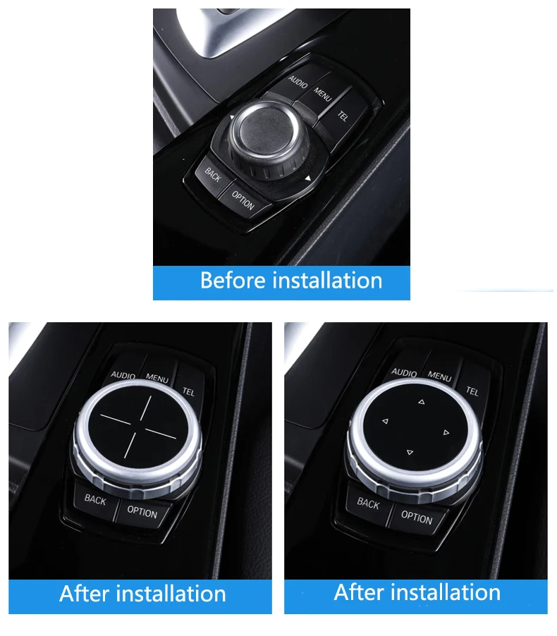 Car-styling Car Multimedia Button Cover Knob Frame Trim for BMW 1 2 3 5 7 X1 x2 x3 x5 x6 Series NBT Controller iDrive Button