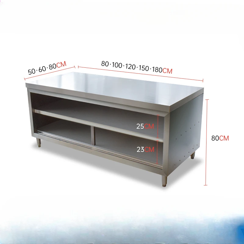 Welding 304 stainless steel workbench custom-made console kitchen special cabinet Dutch platform sliding door single and