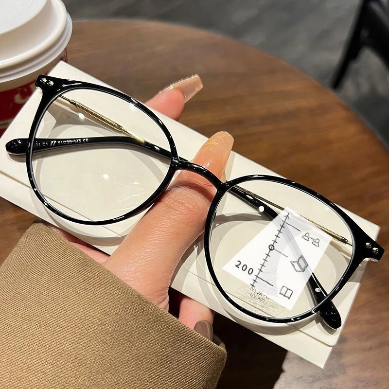 

Female Round Near Far Multifocal Glasses Ultralight Reading Glasses Diopters for Men Women Unisex Fashion New Presbyopia Eyewear