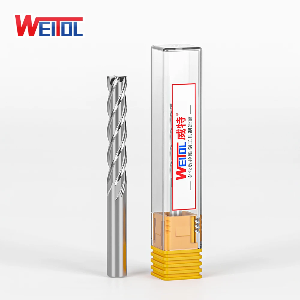 WeiTol 1 pz 4/6mm 4 flauti fresa a spirale fresa in metallo duro utensili da taglio CNC per vendere legno, acrilico, MDF, PVC