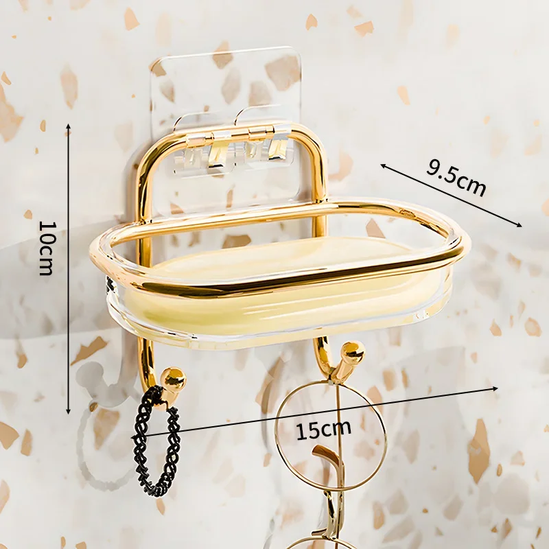 Simple Soap Box Wall-mounted Hole-free Double Draining Soap Box Creative Bathroom Storage Holders Household Bathroom Supplies