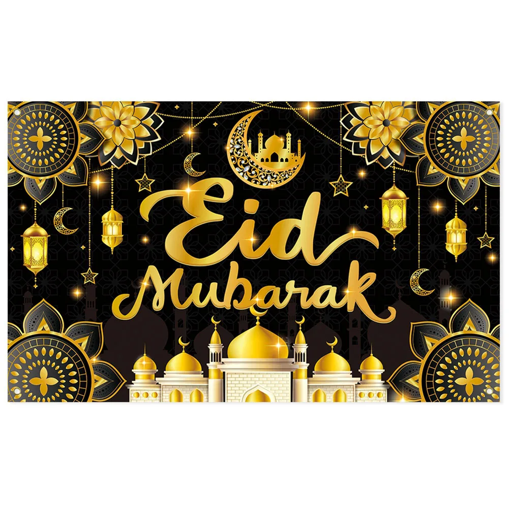 Elegant Festive Banner Black Gold Decoration Festive Gathering 180*110cm Attractive Backdrop Eye-Catching Display