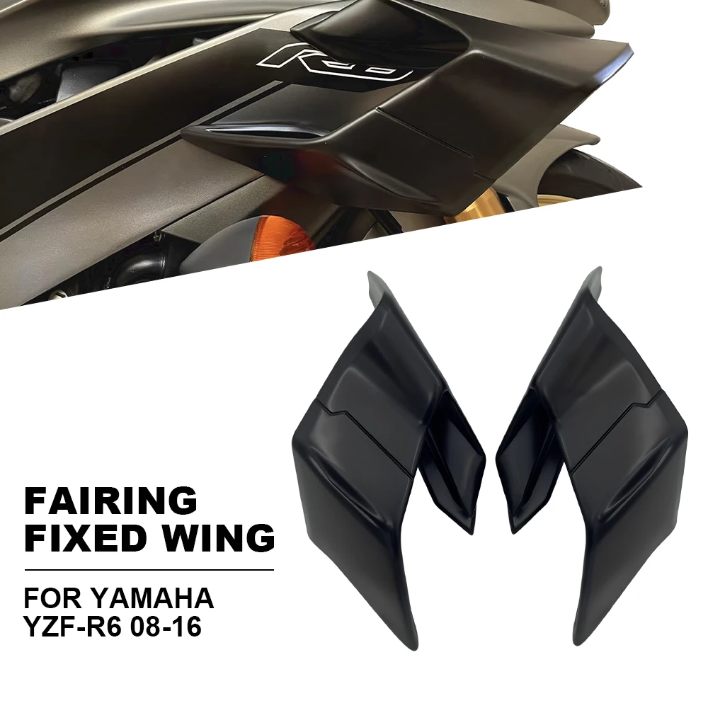 

Motorcycle R6 Winglet Accessories spoiler Aerodynamic Glossy black For Yamaha YZF R6 2008-2016 Fixed wing