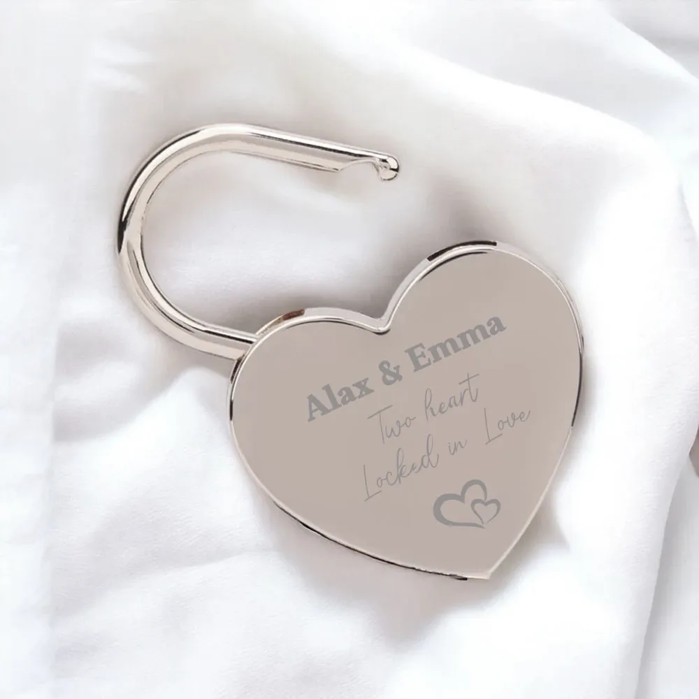 1PC Old Antique Style locked in love Personalized Name Travel Bridge Padlock Customizable Name For Bag Suitcase Luggage Box view 2