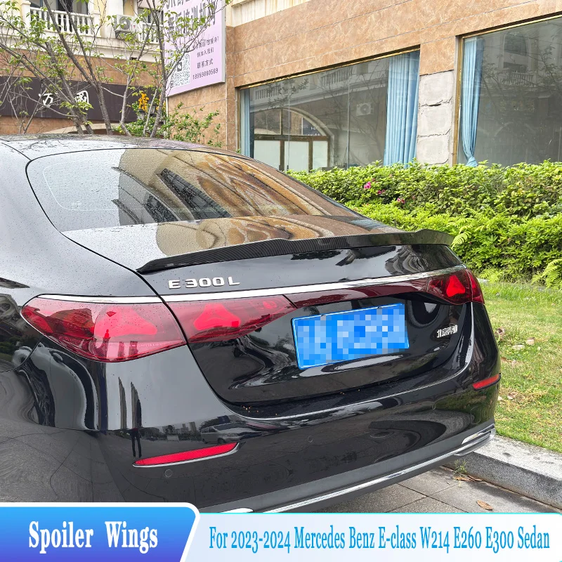 

For 2024+ Mercedes Benz E-Class W214 E260 E300 Rear Trunk Lid Spoiler Wings Black ABS Material Tuning Parts Body Kit Accessories