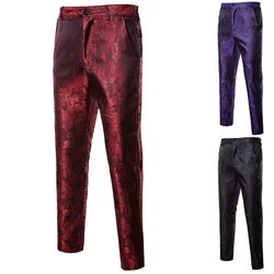 Summer and Autumn Male Jacquard Suit Pants Size 28-36 Men Business Wedding Party Dress Trousers