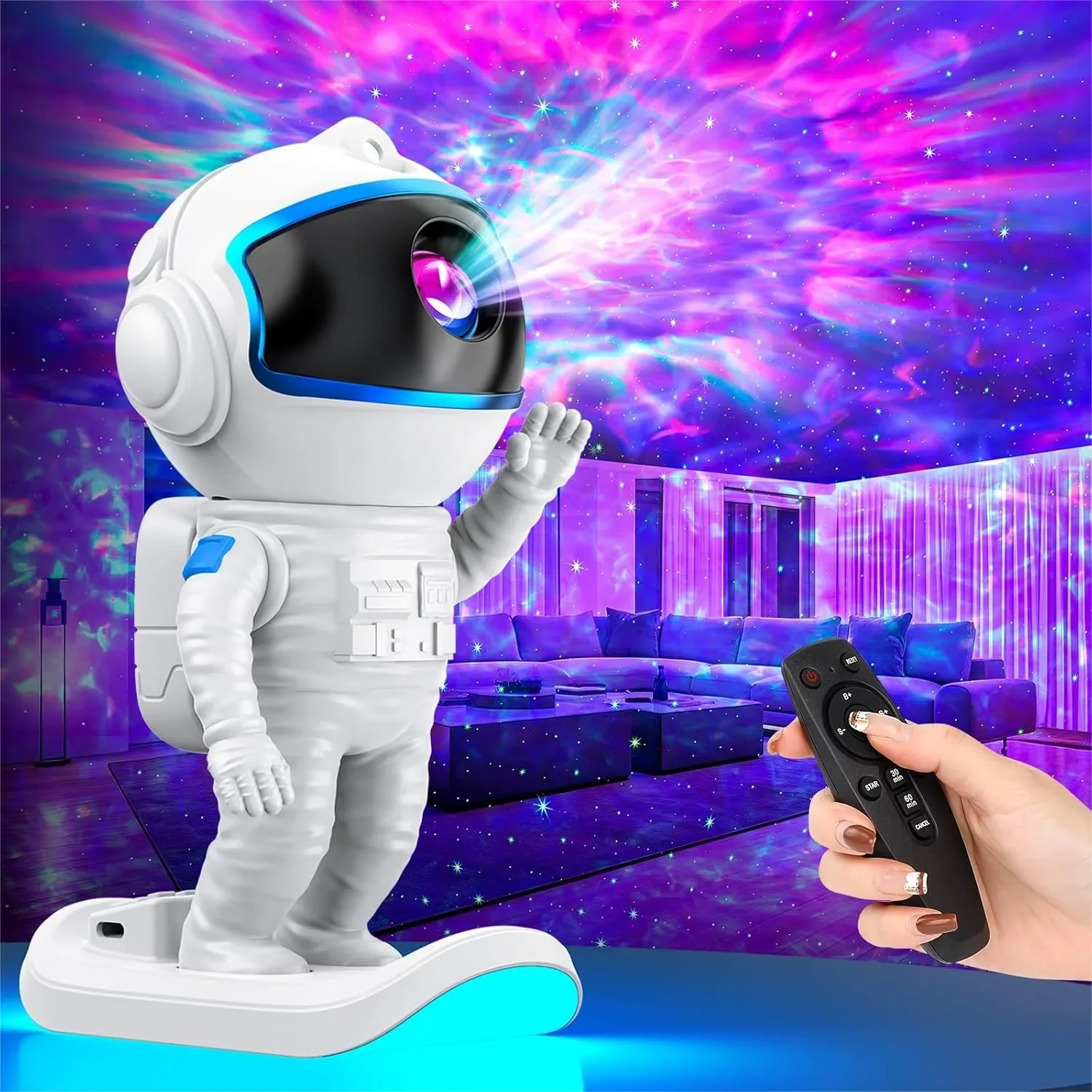

Galaxy Projector with Remote and Timer for Bedroom, Adjustable 360° Nebula Ceiling Light, Gifts for Kids Teens Adults