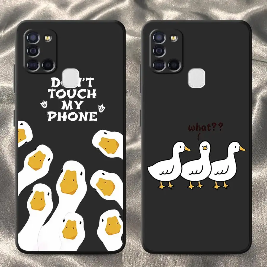 Case for Samsung Galaxy A20s A02s A05 A03 A53 A06 A50 A56 A30s A04 A71 A73 Phone Cover Cute Funny Duck