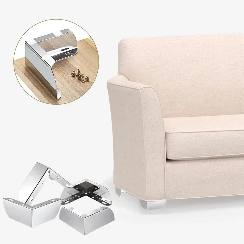 4Pcs Modern Metal Furniture Sofa Cabinet Legs Mounting DIY Replacement Legs Set Furniture Cabinet Foot Legs Sofa Bed Table Feet