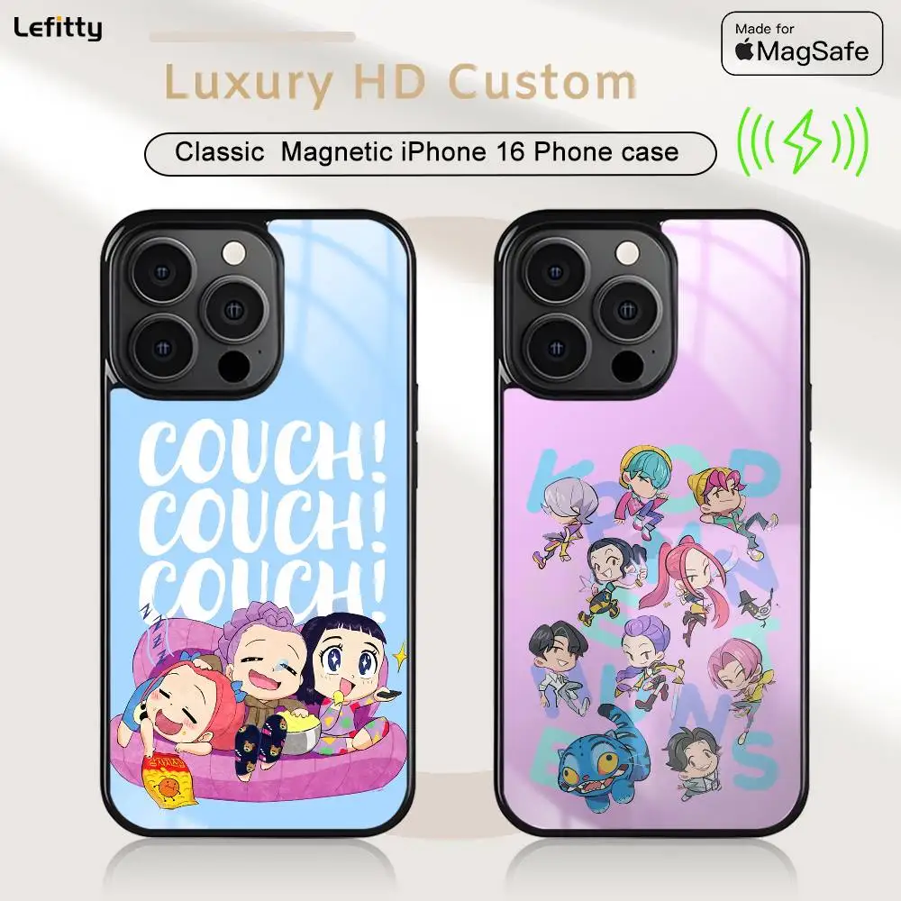 

Kpop Demon Hunter Phone Case For iPhone 16 15 14 13 12 11 Pro Max Plus Mini Magsafe Wireless Charging Cover Magnetic Hard Shell