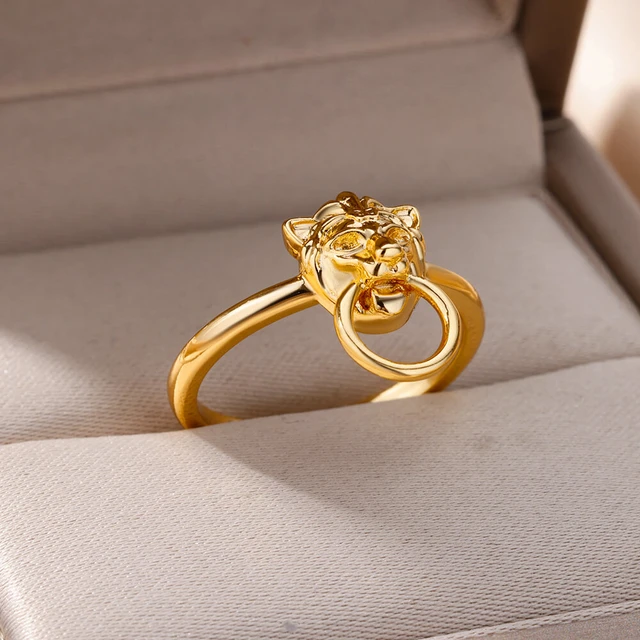 Lion Head Rings For Women Men Gold Color Stainless Steel Ring Female Male Engagement Wedding Party Finger Jewelry 2024 Trend AliExpress