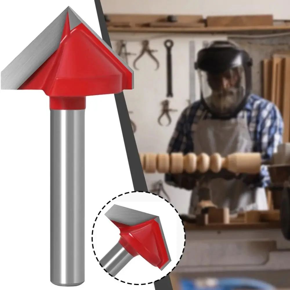 Professional Shank Router Bits Solid Precision V Type 90 Degree Router Bits Durable Efficient CNC-Router Bits Woodworking