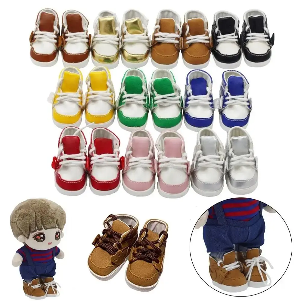 Zapato de muñeca de algodón de 5CM y 20cm, Mini zapatos deportivos ligeros de cuero PU para muñeca, zapatos DIY, ropa informal para muñeca, zapatillas, botas, muñecas de arcilla