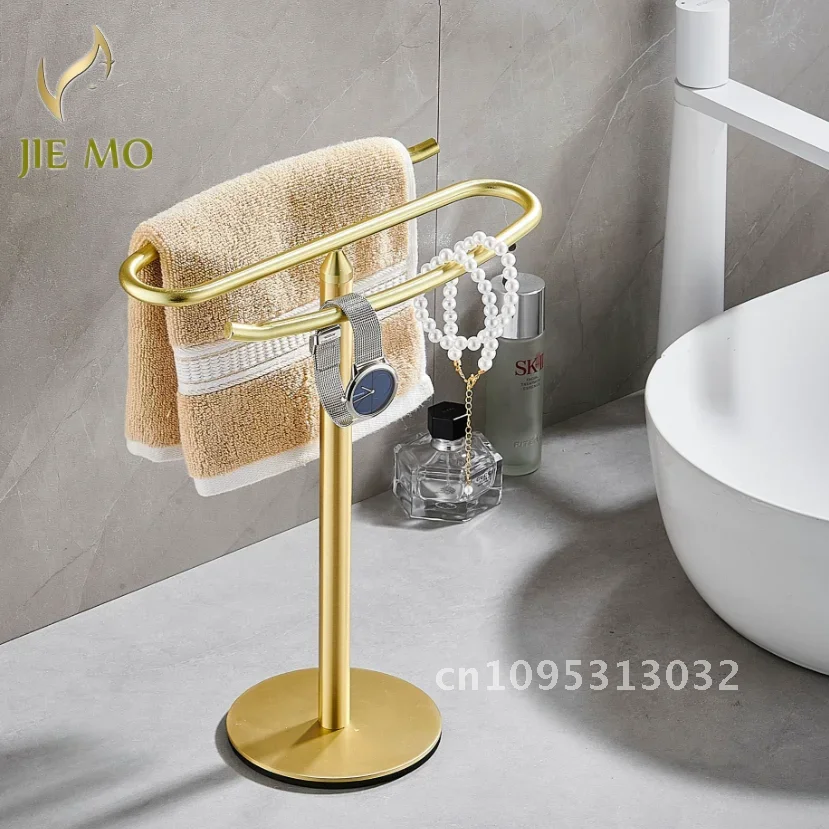 

Gold steel standing towel rack Stainless free bathroom hanging Kitchen bar household towel washplate towel countertop