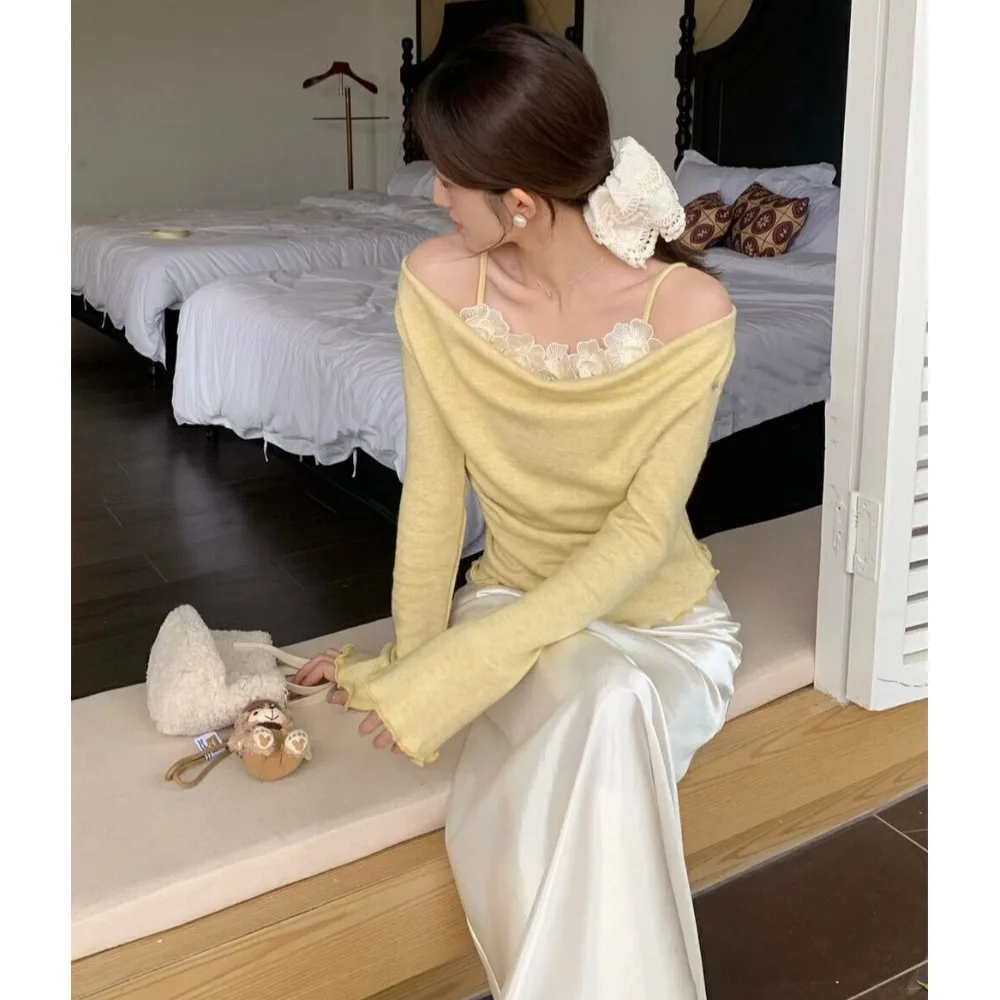 Zachte Wind Fairy T Bloemenprint ter Ne T-shirt Dames Lente Herfst Nieuw Design Gelaagdheid Pure Desire Top