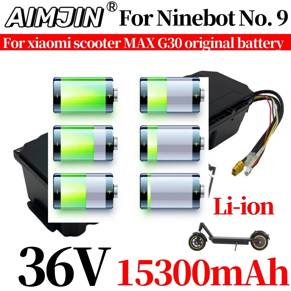 

G30 MAX Original Dedicated 36V 15300mAh 10S6P Li-ion Battery Pack for Xiaomi Ninebot G30 MAX No. 9 Electric Scooter Battery