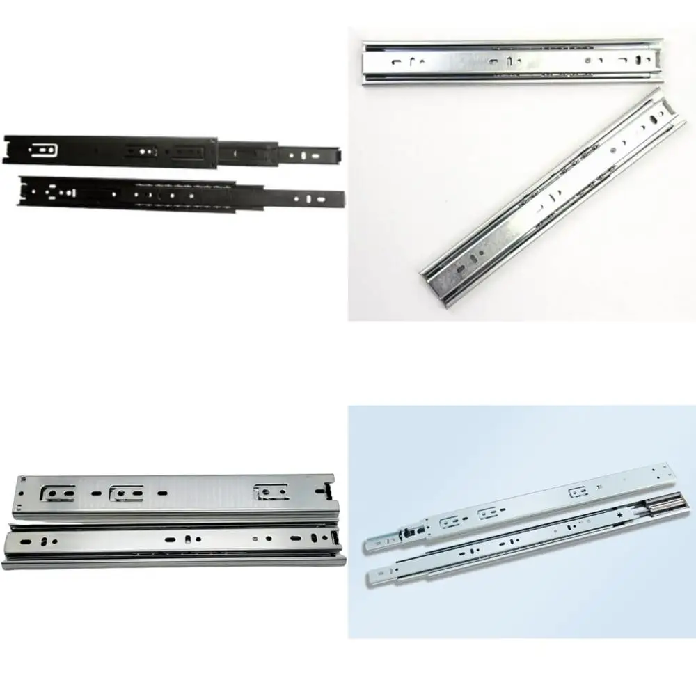 

Сверхмощные направляющие для ящиков на 100 фунтов с шарикоподшипниками, 16 черных наборов, 5 пар для решения для хранения с полным выдвижением