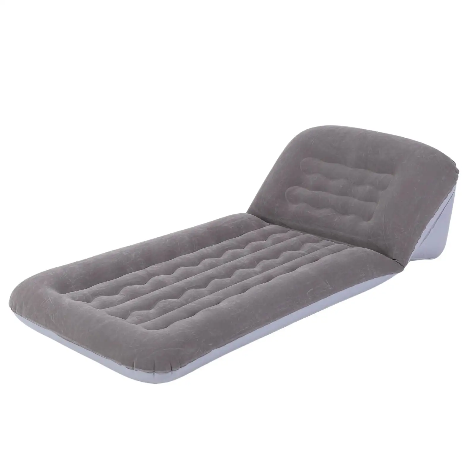 Inflatable Lounge Chair Inflatable Lounger with  Backrest Flocked PVC Portable Blow Up Sofa for Outdoor Beach Travel