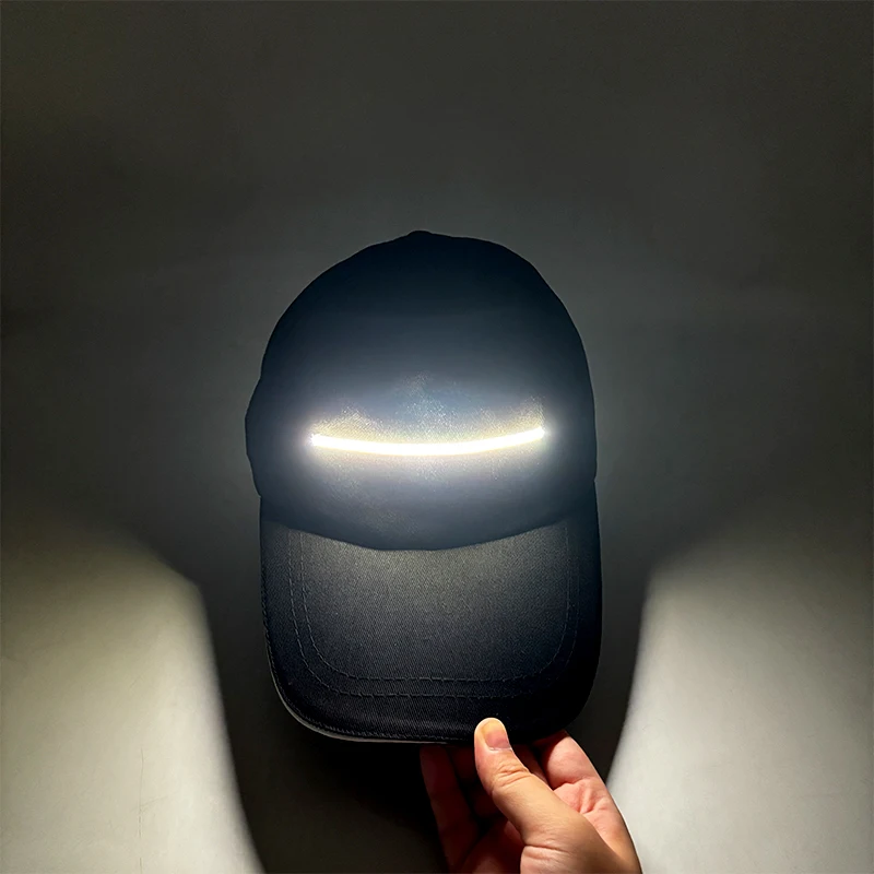 LED Strip Light Black Baseball Cap Adjustable Strap Hat For Night Running Rave Festival Outdoor Sports Safety Glow Baseball Hats