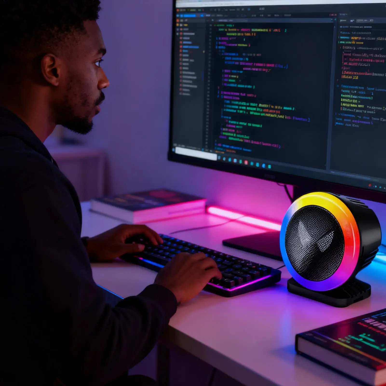 Luzes musicais ativadas por som, alto-falante led rgb, captador colorido, luzes de pulso para dj, estéreo, desktop, carro, festa, sala de estar