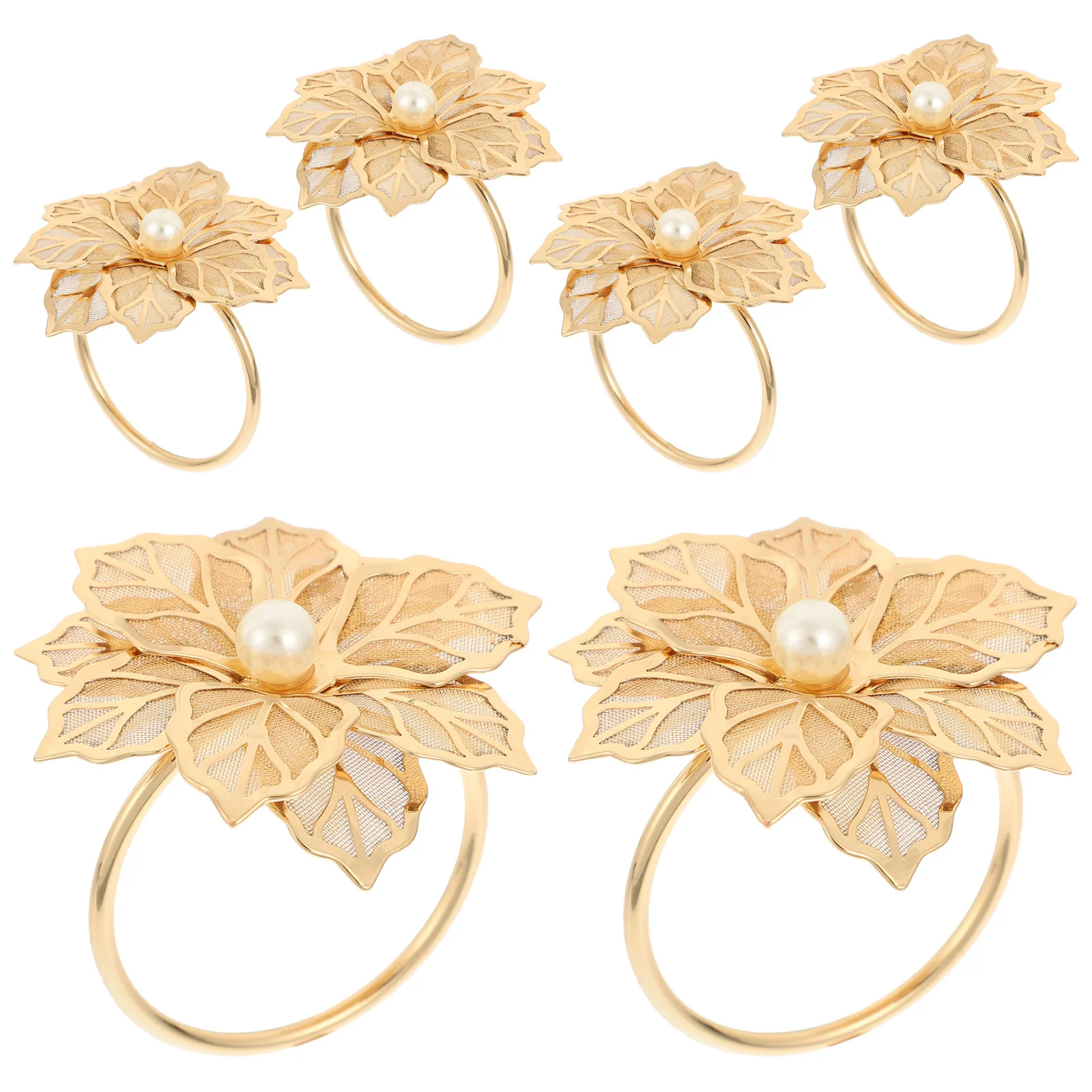 

6Pcs Metal Napkin Rings Rose Style Table Serviette Holders Elegant Napkin Clasp for Dinner Wedding Banquet Serviette Ring