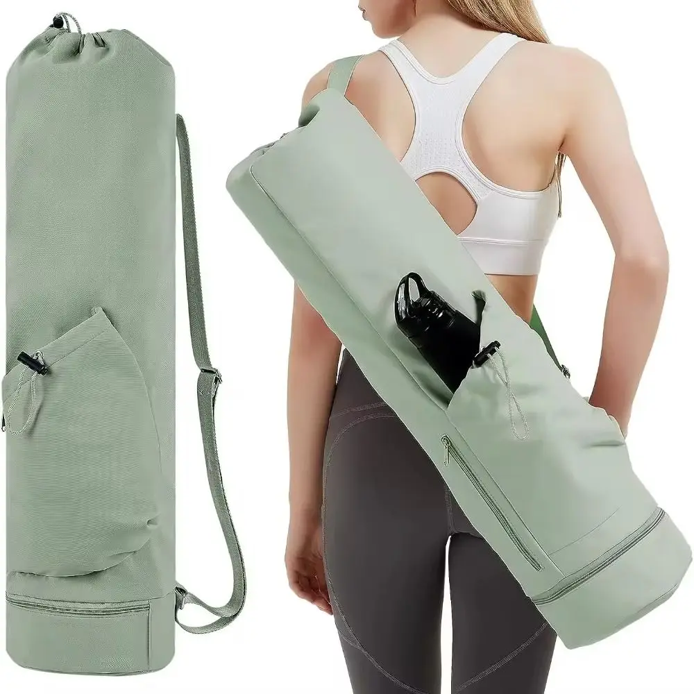 Mochila de Yoga de Grande Capacidade, Esteira, Ajustável, Alças, Impermeável, Respirável, Bolsa de Esportes, Portátil, Preto, Fitness