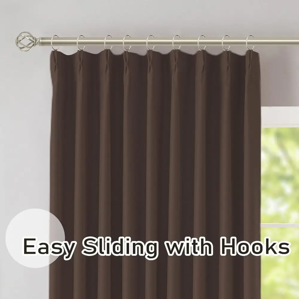 96 lange Verdunkelungsvorhänge mit Quetschfalten, 2er-Pack, 40 breit, wärmeisoliert für Wohn- und Schlafzimmer