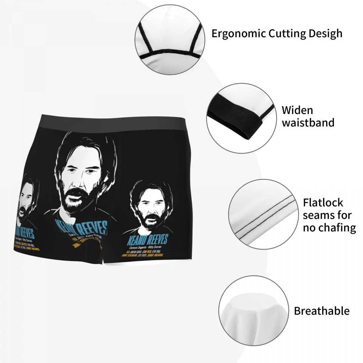 Keanu Reeves Man'scosy Boxer Briefs Underwear Highly Breathable High Quality Gift Idea