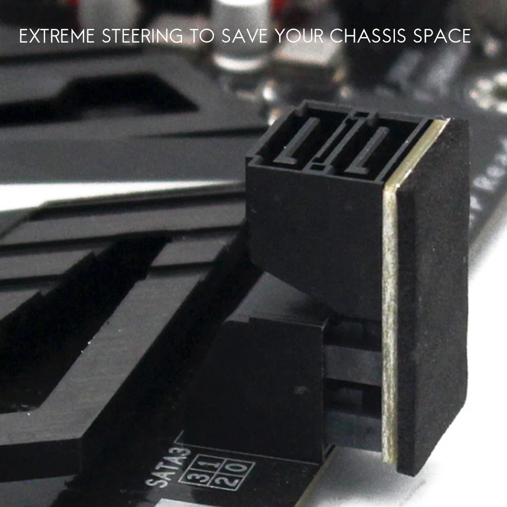 1Pcs Double SATA 7Pin Female to Double 7Pin Male 90 Degree Angled Adapter Mainboard SATA Adapter for Desktops SSD HDD