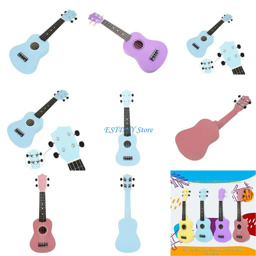 

G6DE Colorful 21 inch Ukulele Four String Uke Ukulele for Beginners with Delicate Touch and Durable Body Beautiful Tunes