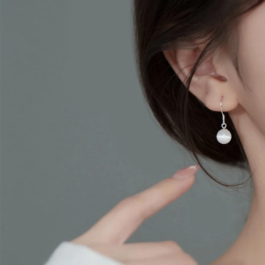 Korean White Opal Water Drop Earrings For Women Earing Dangle Earring Earings Jewelry Brincos Brinco Oorbellen Pendientes Gift