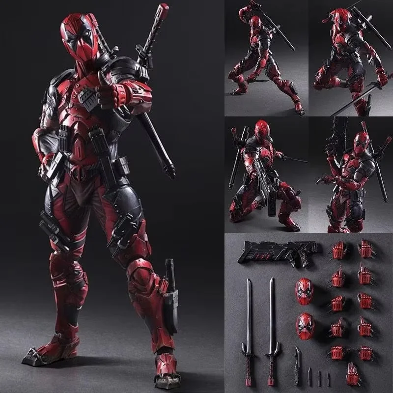 

In Stock 26cm Anime Figurin Deadpool Action Doll Desktop Model Sculpture Accessories Series Toys Home Decoration Gift For Friend