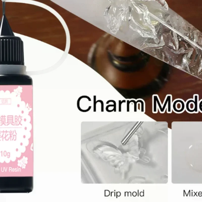 Carved Gel For Nail Mold 10g UV Gel Crystal  Glue Translucent 3D Acrylic Mold Tool Nail Saloon DIY Nail Art Gule