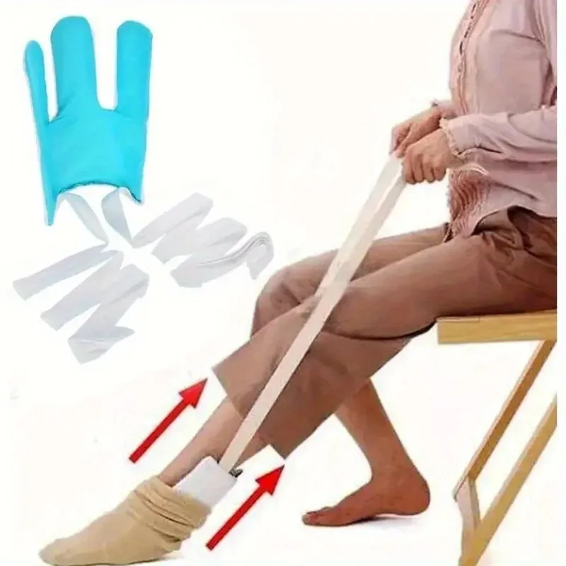 No Bending Easy-On Sock Aid Tool Durable ABS Ergonomic Handle for Seniors Pregnant Women & Limited Mobility Users