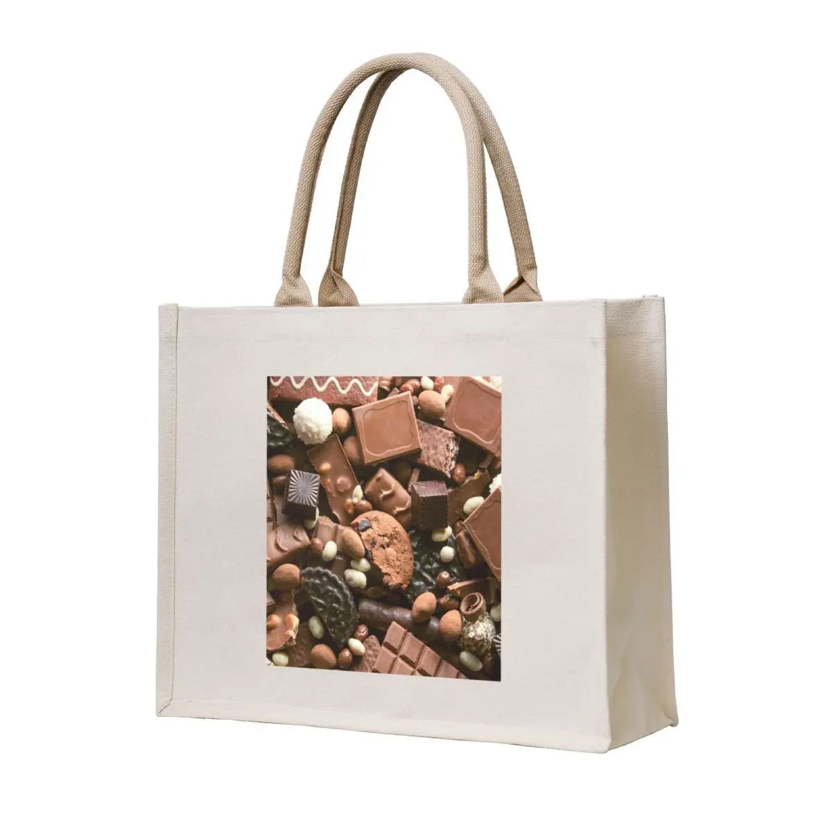 

Chocolate Sweets Collage Tote Bag Reusable bags woman shopping bag tote bag university bags woman 2025