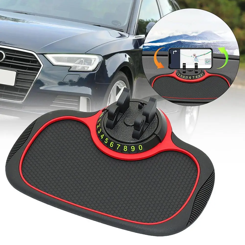 

Multi-Functional Car Anti-Slip Mat Auto Phone Holder Temporary Parking Number Plate Anti Slide Mount Silicone Dashboard Car Pad