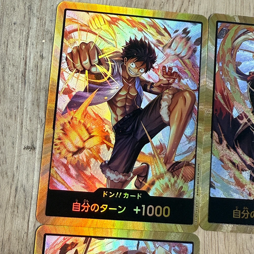 3 قطعة/المجموعة أنيمي OPCG جمع بطاقة الذهب دون! بطاقة لوفي ايس سابو اليابانية احباط الانكسار اللون بطاقة فلاش هدايا الطفل