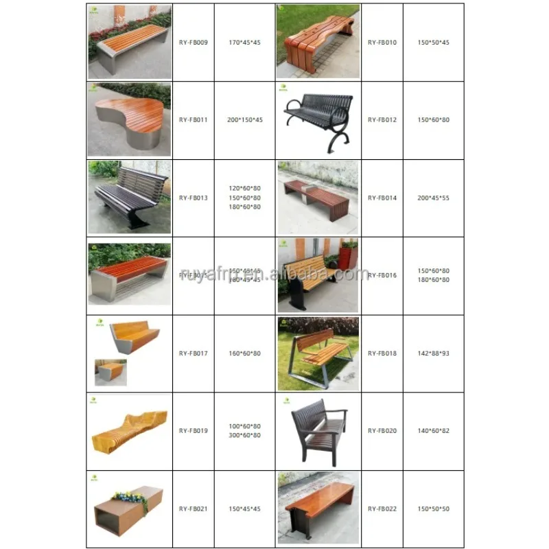 

Classic Wood Metal Street Bench Factory Outdoor Wrought Iron Garden Bench