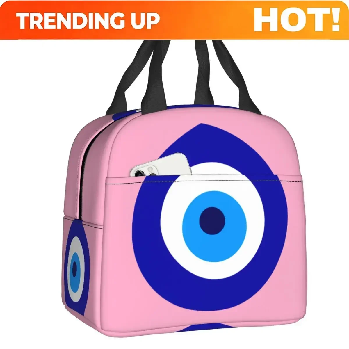 Custom Bag Custom Custom Evil Eye Ethnic Pattern Mystic Greek Amulet Turkish Lunch Bag Women Thermal Cooler Insulated Lunch Boxe