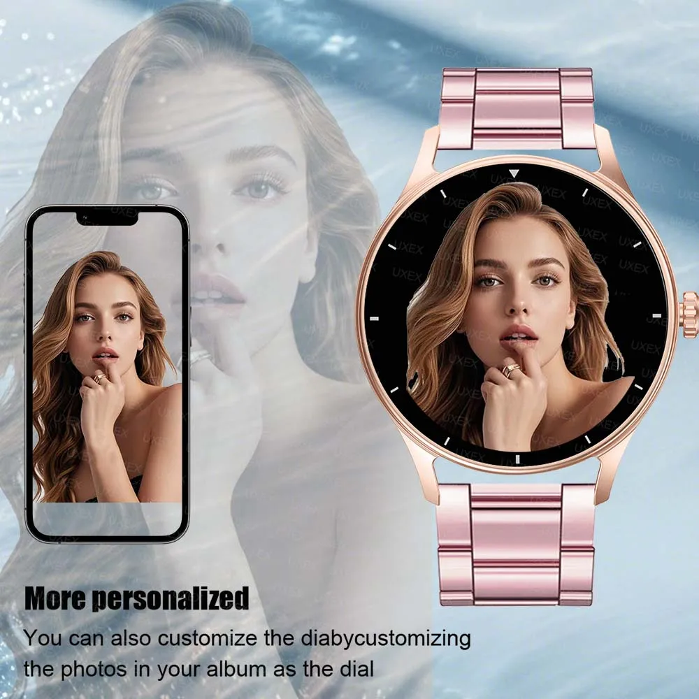 الأصلي ساعة Smartwatch النساء 1.55 بوصة HD بلوتوث دعوة الصحة تتبع شحن لاسلكي الساعات الرجال هدية الكريسماس الأعمال