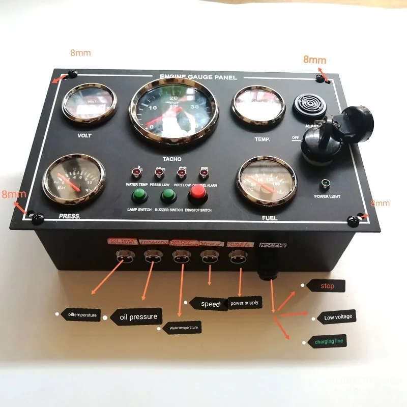 diesel engine control panel, dashboard Switch panel Boat dashboard waterproof Marine