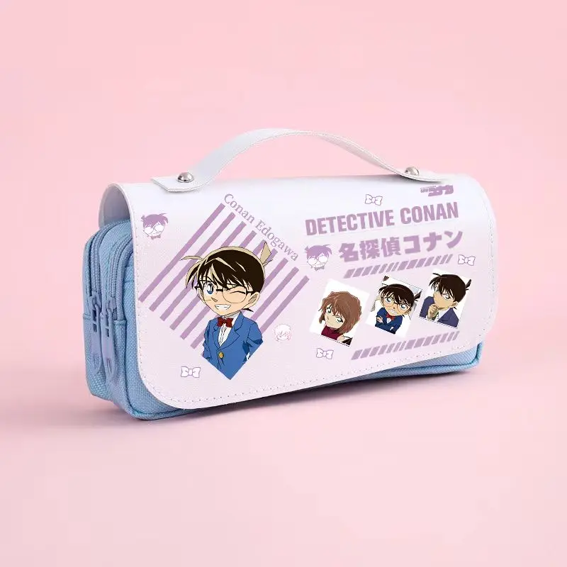 New 2024conan Detective Large Capacity Pencil Cases For Children Conan Edogawa Kuroba Kaito Sherry Pencil Box Gifts