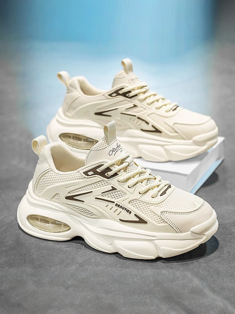 Casual Running Shoes for Men 2026 New Style Autumn Versatile Trendy Sport Shoes Thick Bottom Old Dad Cool Shoes Breathable Mesh