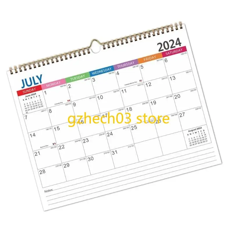 

G2AC 2025 Wall Calendar School Year Calendar Simple Weekly Planner 18 Monthly Hanging Calendar for Planning