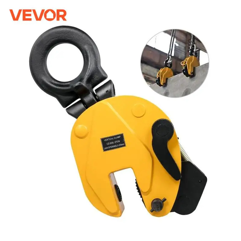 VEVOR Lifting Clamp Vertical Plate Clamps 0-1inch/25 mm Jaw Opening  Industrial Steel Lifter for Sheet Metal Equipment Handling