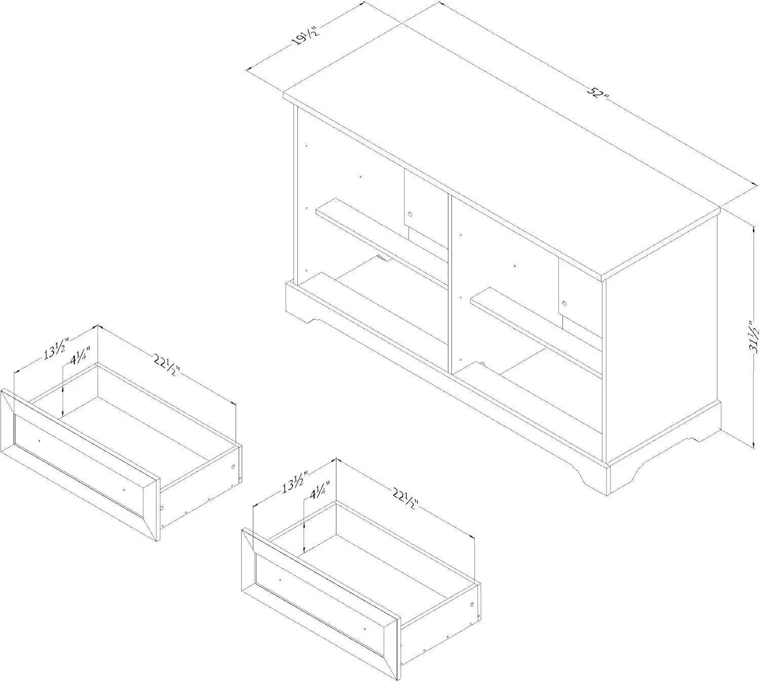 Hazen 6-Commode double, bleu marine