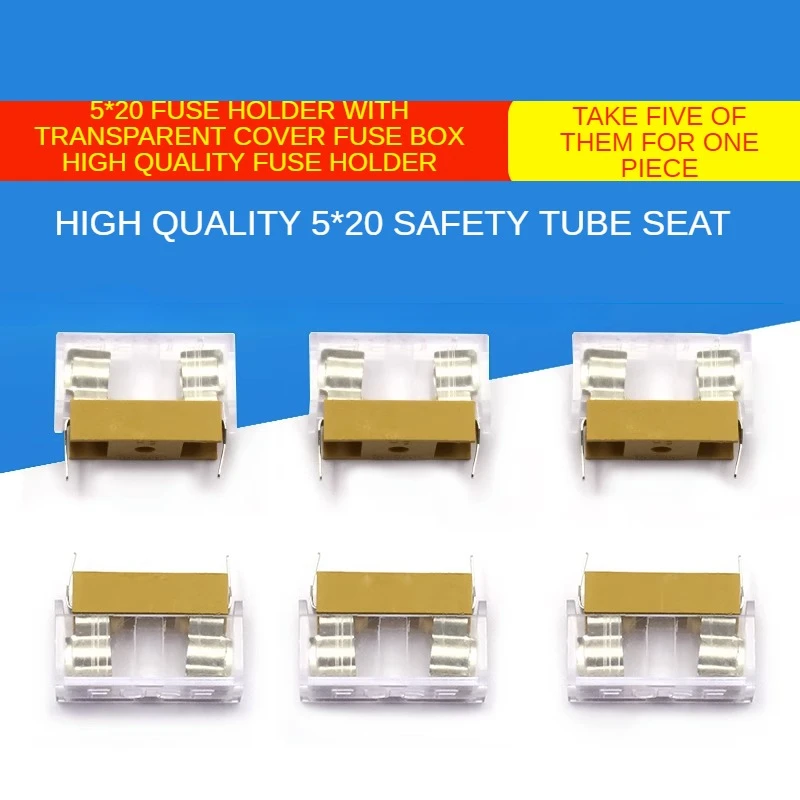 

5pcs 5 * 20 Fuse Holder with Transparent Cover Fuse Box, High-quality Fuse Holder