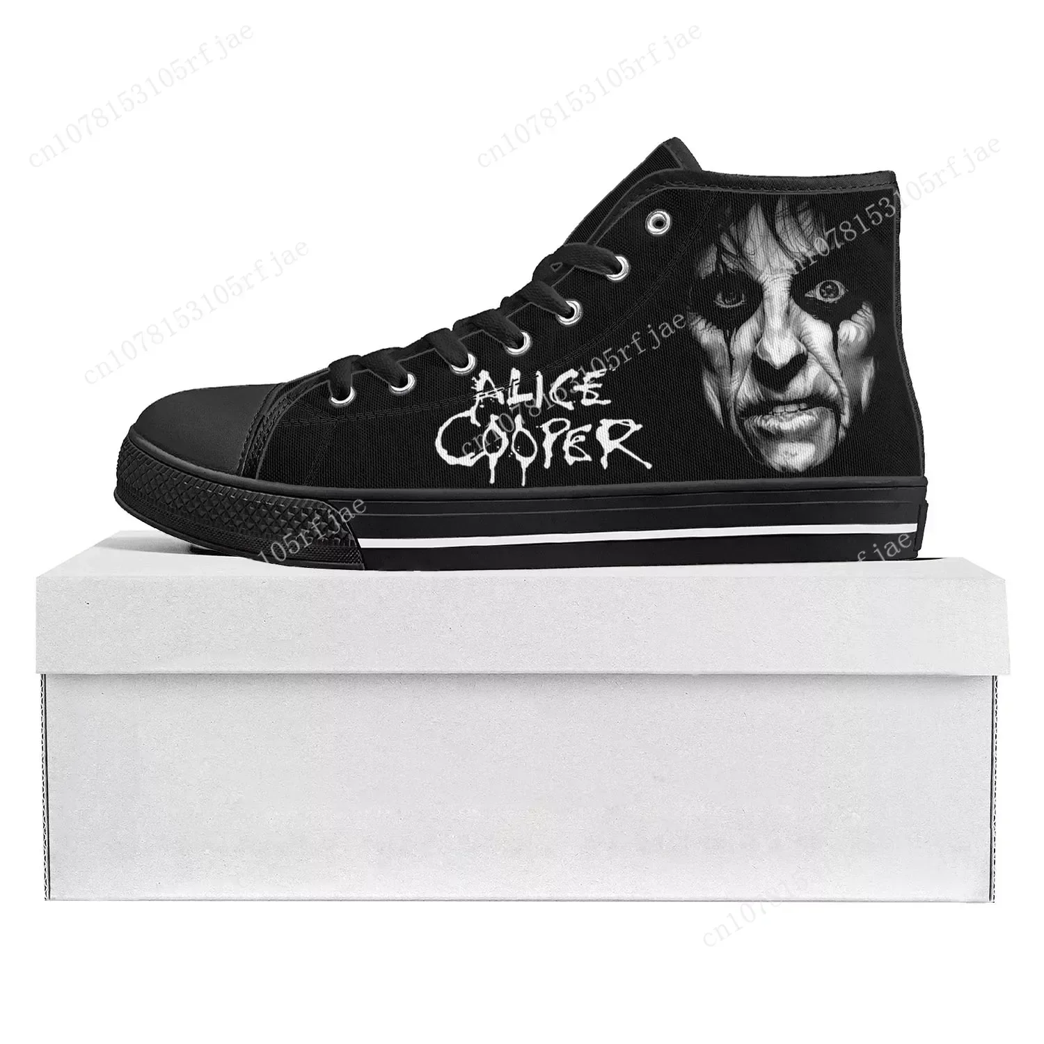 Alice Cooper Rock Singer Pop High Top High Quality Sneakers Mens Womens Teenager Canvas Sneaker Casual Couple Shoes Custom Shoe