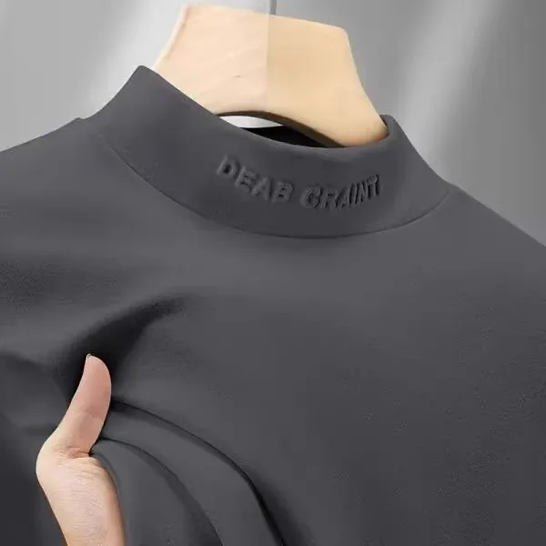 قميص رجالي بأكمام طويلة للخريف والشتاء مبطن بالصوف من الجانبين، ياقة دافئة، ملابس عمل ضيقة، طبقة أساسية بأسلوب عصري #5